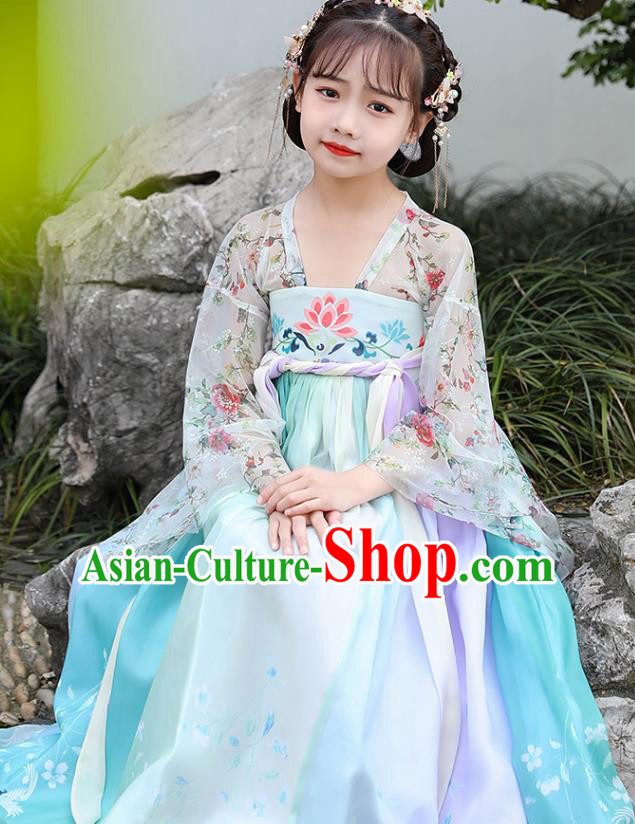 China Traditional Dance Clothing Children Hanfu Dress Ancient Girl Fairy Fashion Costumes China Traditional Dance Clothing Children Hanfu Dress Ancient Girl Fairy Fashion Costumes
