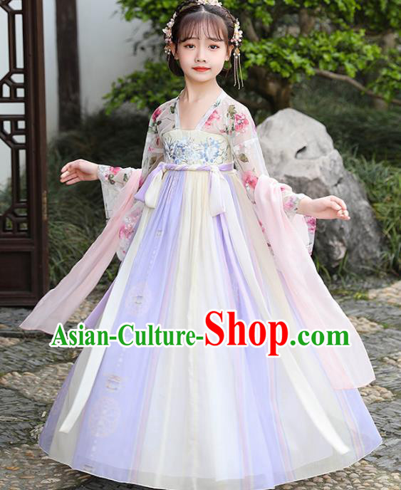 China Ancient Girl Fairy Fashion Costumes Traditional Dance Clothing Children Hanfu Dress China Ancient Girl Fairy Fashion Costumes Traditional Dance Clothing Children Hanfu Dress