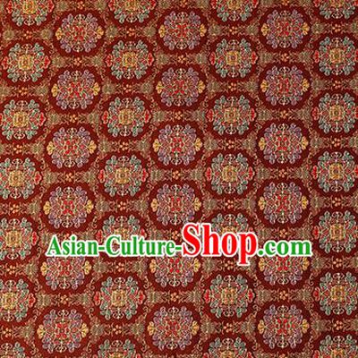 China Tang Suit Silk Damask Jacquard Textile Tapestry Traditional Hanfu Satin Fabric Classical Pattern Red Brocade Material