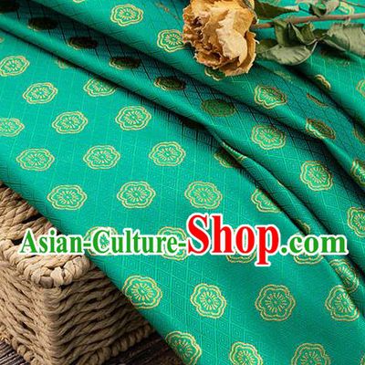 China Jacquard Satin Tapestry Traditional Cheongsam Textile Material Classical Plum Blossom Pattern Green Brocade Fabric Tang Suit Silk Damask