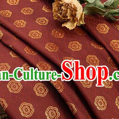 China Classical Plum Blossom Pattern Red Brocade Fabric Tang Suit Silk Damask Jacquard Satin Tapestry Traditional Cheongsam Textile Material