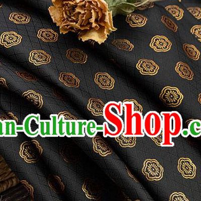 China Traditional Cheongsam Fabric Material Classical Plum Blossom Pattern Black Brocade Tang Suit Silk Damask Jacquard Tapestry