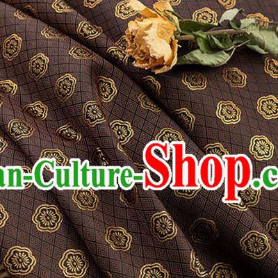 China Classical Plum Blossom Pattern Brown Brocade Tang Suit Silk Damask Jacquard Tapestry Traditional Cheongsam Fabric Material