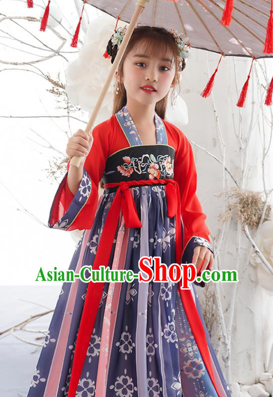 China Children Dance Hanfu Dress Ancient Girl Princess Fashion Costumes Traditional Tang Dynasty Clothing China Children Dance Hanfu Dress Ancient Girl Princess Fashion Costumes Traditional Tang Dynasty Clothing