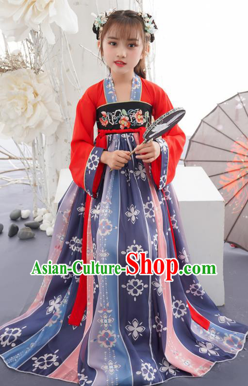 China Children Dance Hanfu Dress Ancient Girl Princess Fashion Costumes Traditional Tang Dynasty Clothing China Children Dance Hanfu Dress Ancient Girl Princess Fashion Costumes Traditional Tang Dynasty Clothing