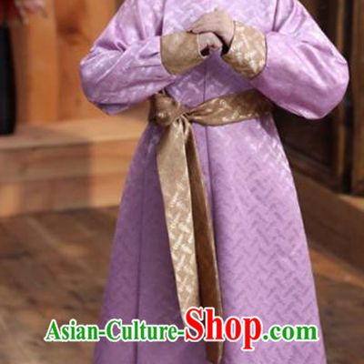 Chinese Ancient Children Childe Purple Robe Qing Dynasty Boys Prince Clothing Traditional Stage Performance Costume