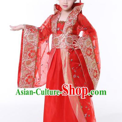 China Tang Dynasty Princess Clothing Ancient Imperial Consort Garment Costume Traditional Girl Performance Red Hanfu Dress