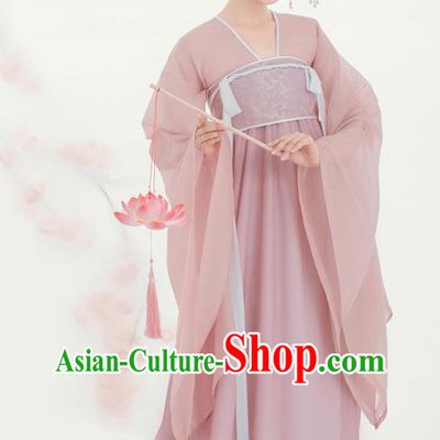 China Tang Dynasty Court Maid Pink Hanfu Dress Ancient Goddess Fairy Garment Costumes