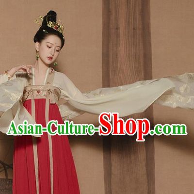 China Ancient Court Princess Garment Costumes Traditional Tang Dynasty Palace Lady Hanfu Dress Historical Clothing