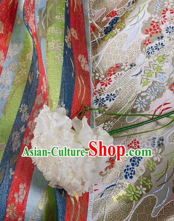 Japanese Traditional Fabric Kimono Beige Nishijin Brocade Asian Tapestry Satin Drapery Japanese Traditional Fabric Kimono Beige Nishijin Brocade Asian Tapestry Satin Drapery