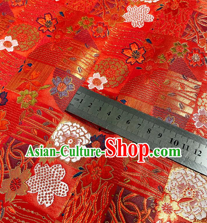 Asian Camellia Pattern Satin Drapery Japanese Traditional Tapestry Fabric Kimono Red Nishijin Brocade Asian Camellia Pattern Satin Drapery Japanese Traditional Tapestry Fabric Kimono Red Nishijin Brocade