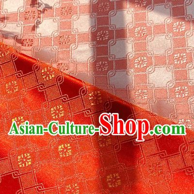 China Classical Rhombus Pattern Satin Tapestry Traditional Hanfu Silk Fabric Wedding Dress Red Brocade Tang Suit Damask
