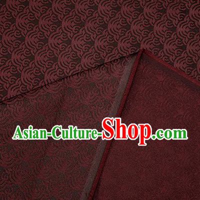 China Tang Suit Damask Classical Propitious Cloud Pattern Tapestry Traditional Hanfu Dress Silk Fabric Brown Brocade