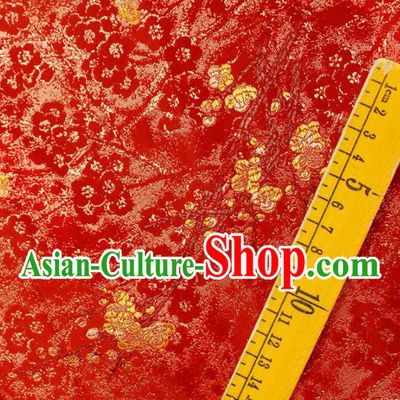 China Jacquard Red Brocade Tang Suit Damask Classical Plum Blossom Pattern Satin Tapestry Traditional Hanfu Silk Fabric