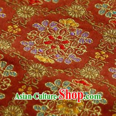China Classical Fairworks Pattern Satin Tapestry Traditional Hanfu Silk Fabric Wedding Dress Jacquard Red Brocade Tang Suit Damask