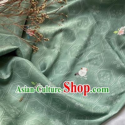 China Tang Suit Damask Classical Hexagon Pattern Satin Tapestry Traditional Hanfu Dress Silk Fabric Jacquard Light Green Brocade