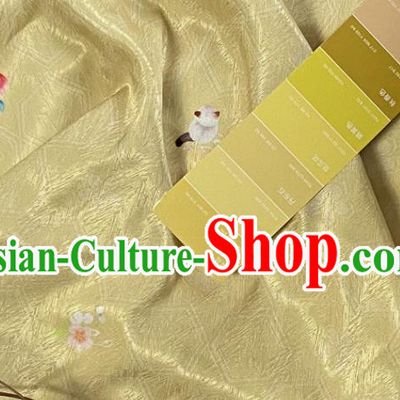China Jacquard Yellow Brocade Tang Suit Damask Classical Hexagon Pattern Satin Tapestry Traditional Hanfu Dress Silk Fabric
