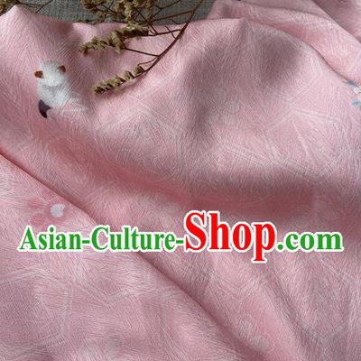 China Traditional Hanfu Dress Silk Fabric Jacquard Pink Brocade Tang Suit Damask Classical Hexagon Pattern Satin Tapestry