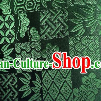 China Classical Plum Bamboo Pattern Tapestry Traditional Cheongsam Silk Fabric Jacquard Atrovirens Brocade Tang Suit Satin Damask