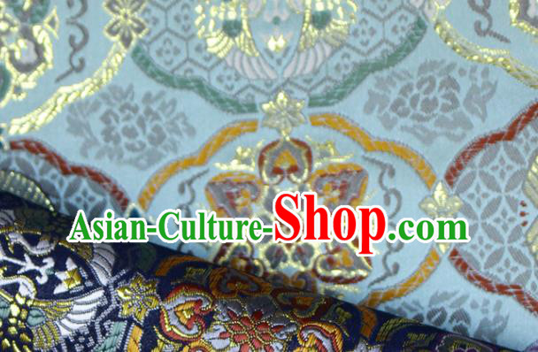 Asian Traditional Lucky Pattern Satin Drapery Kimono Tapestry Fabric Japanese Light Blue Nishijin Brocade Asian Traditional Lucky Pattern Satin Drapery Kimono Tapestry Fabric Japanese Light Blue Nishijin Brocade