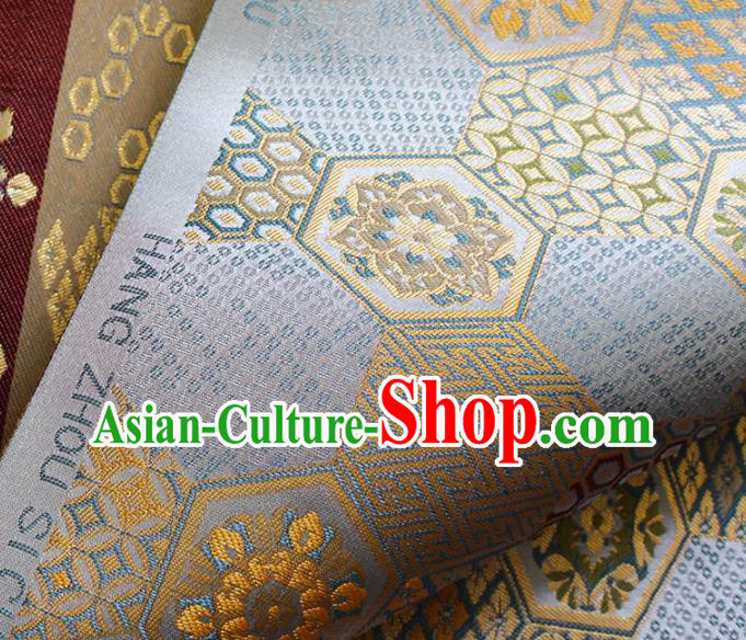 Japanese Nishijin Brocade Asian Traditional Septaria Pattern Satin Drapery Kimono Tapestry Fabric Japanese Nishijin Brocade Asian Traditional Septaria Pattern Satin Drapery Kimono Tapestry Fabric
