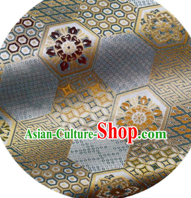 Japanese Nishijin Brocade Asian Traditional Septaria Pattern Satin Drapery Kimono Tapestry Fabric Japanese Nishijin Brocade Asian Traditional Septaria Pattern Satin Drapery Kimono Tapestry Fabric