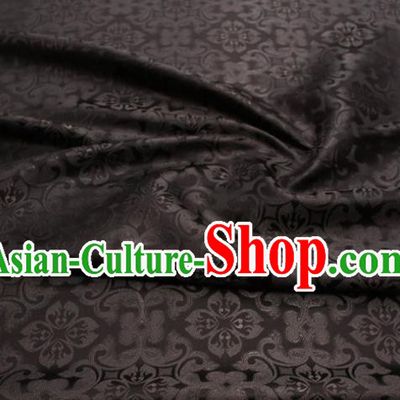 China Traditional Tang Suit Silk Fabric Cheongsam Jacquard Brown Brocade Classical Plum Pattern Satin Damask Tapestry Material
