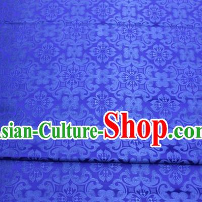 China Classical Plum Pattern Satin Damask Tapestry Material Traditional Tang Suit Silk Fabric Cheongsam Jacquard Royalblue Brocade