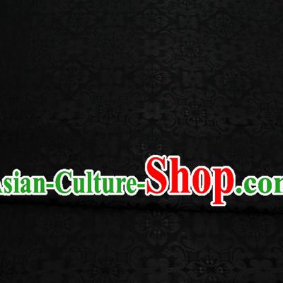 China Cheongsam Tapestry Material Traditional Silk Fabric Tang Suit Jacquard Black Brocade Classical Plum Pattern Satin Damask