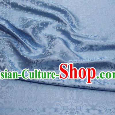 China Tang Suit Jacquard Brocade Material Classical Plum Pattern Cheongsam Tapestry Blue Satin Damask Traditional Silk Fabric