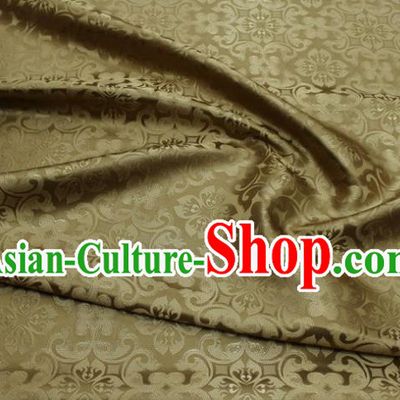 China Traditional Silk Fabric Tang Suit Jacquard Brocade Material Classical Plum Pattern Cheongsam Tapestry Khaki Satin Damask