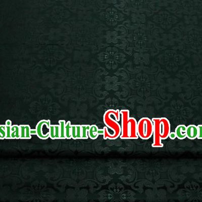 China Tang Suit Jacquard Brocade Material Classical Cheongsam Tapestry Atrovirens Satin Damask Traditional Plum Pattern Silk Fabric