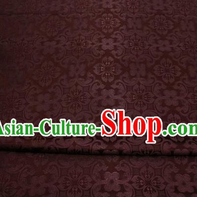 China Tang Suit Brownish Red Satin Damask Traditional Plum Pattern Silk Fabric Jacquard Brocade Material Classical Cheongsam Tapestry