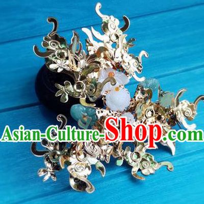 China Ancient Imperial Consort Hair Crown Drama The Legend of DuGu Headpiece Traditional Sui Dynasty Empress Hairpin