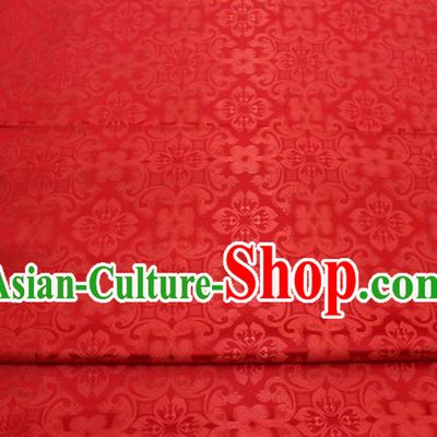 China Cheongsam Jacquard Red Brocade Classical Plum Pattern Satin Damask Tapestry Material Traditional Tang Suit Silk Fabric