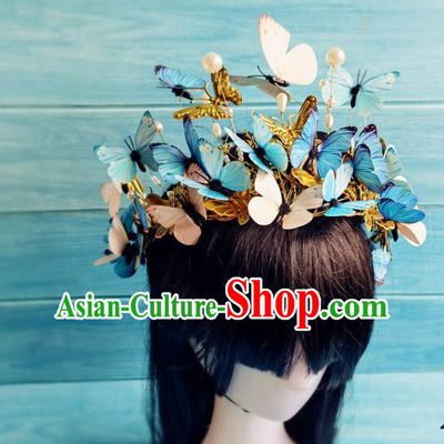 China Traditional Hanfu Butterfly Hair Crown Ancient Noble Infanta Hair Accessories Drama Shangyang Fu Princess Wang Xuan Zhang Ziyi Headdress