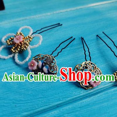 Chinese Qing Dynasty Court Lady Hair Stick Ancient Princess Hairpins Traditional Hair Accessories