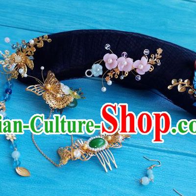 China Drama Story of Yanxi Palace Headdress Traditional Qing Dynasty Princess Wigs and Hairpins Ancient Manchu Lady Hairpieces