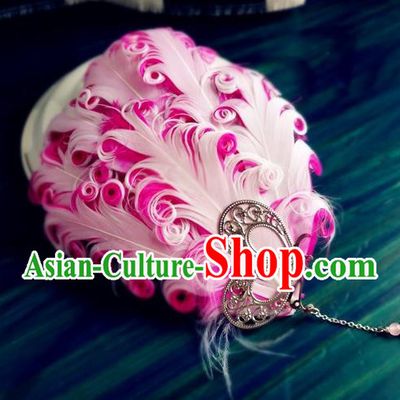 Chinese Traditional Hanfu Hair Clasp Hair Accessories Ancient Princess Pink Feather Hairpin