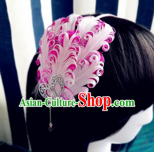 Chinese Traditional Hanfu Hair Clasp Hair Accessories Ancient Princess Pink Feather Hairpin Chinese Traditional Hanfu Hair Clasp Hair Accessories Ancient Princess Pink Feather Hairpin
