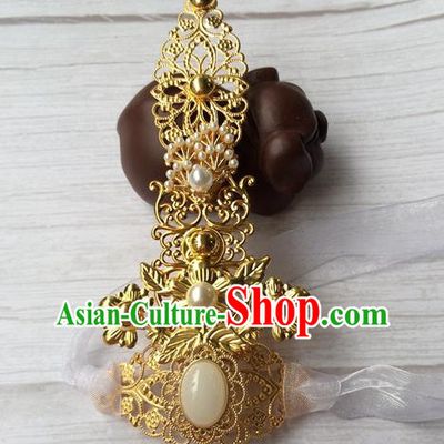 Chinese Traditional Tang Dynasty Swordsman Headwear Ancient Noble Childe Golden Hairdo Crown