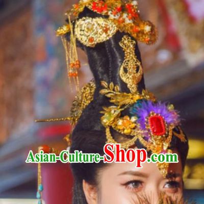 China Drama Legend of Miyue Wei Yan Headdress Traditional Warring States Period Hair Accessories Ancient Queen Hair Crown Hairpins
