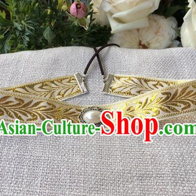 Chinese Traditional Ming Dynasty Childe Hair Accessories Ancient Prince Yellow Headband A Dream in Red Mansions Jia Baoyu Headpiece