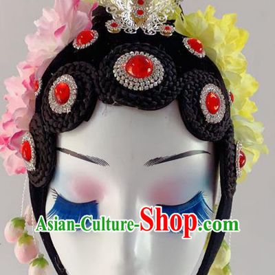 Chinese Classical Dance Hair Accessories Peking Opera Diva Wigs Headwear Woman Stage Performance Hairpieces