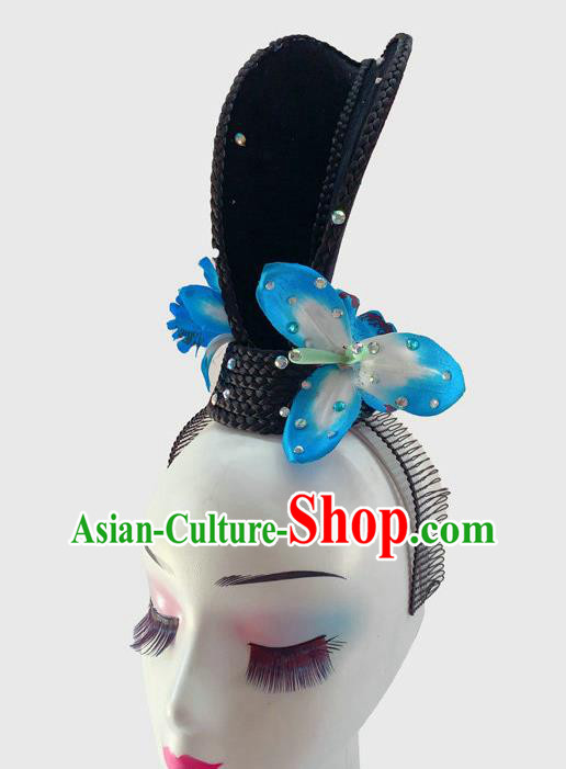 Chinese Traditional Woman Dance Hair Clasp Classical Dance Wigs Chignon Court Dance Headpieces Chinese Traditional Woman Dance Hair Clasp Classical Dance Wigs Chignon Court Dance Headpieces