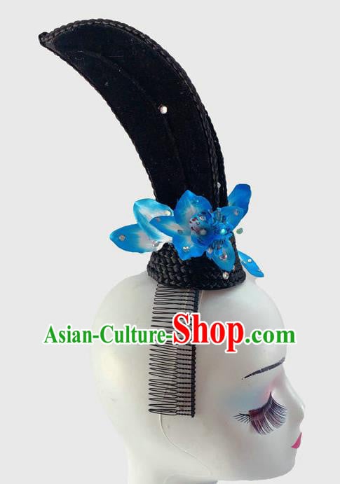 Chinese Traditional Woman Dance Hair Clasp Classical Dance Wigs Chignon Court Dance Headpieces Chinese Traditional Woman Dance Hair Clasp Classical Dance Wigs Chignon Court Dance Headpieces