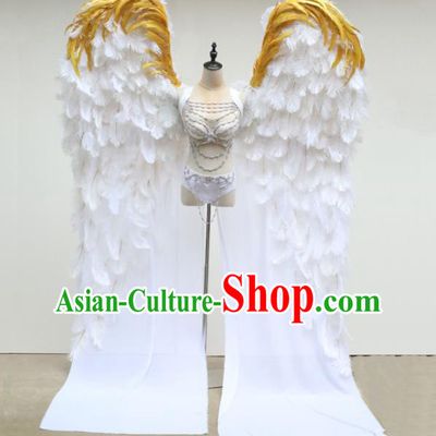 Custom Cosplay Angel Giant Accessories Miami Stage Show Deluxe Feather Wings Christmas Performance Props Catwalks Wings