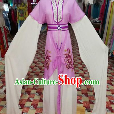 China Ancient Village Girl Garment Costumes Huangmei Opera Actress Lilac Dress Outfits Traditional Peking Opera Xiaodan Clothing