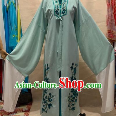 China Traditional Opera Scholar Clothing Henan Opera Young Male Garment Costumes Beijing Opera Xiaosheng Embroidered Light Green Robe