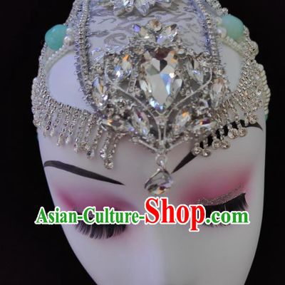 Professional Modern Dance Headwear Opening Dance Headdress Folk Dance Headpiece Stage Performance Hair Accessories